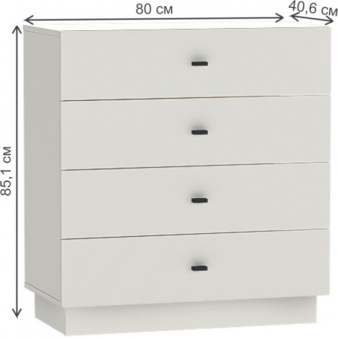 Комод МС Квадро К-1 миндаль