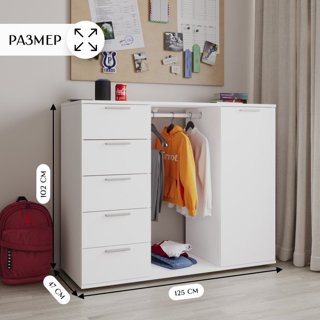 Комод Николь лдсп белый