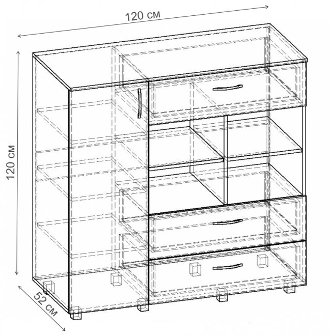 Комод Нюанс-19 К.019.1200-01 дуб сонома