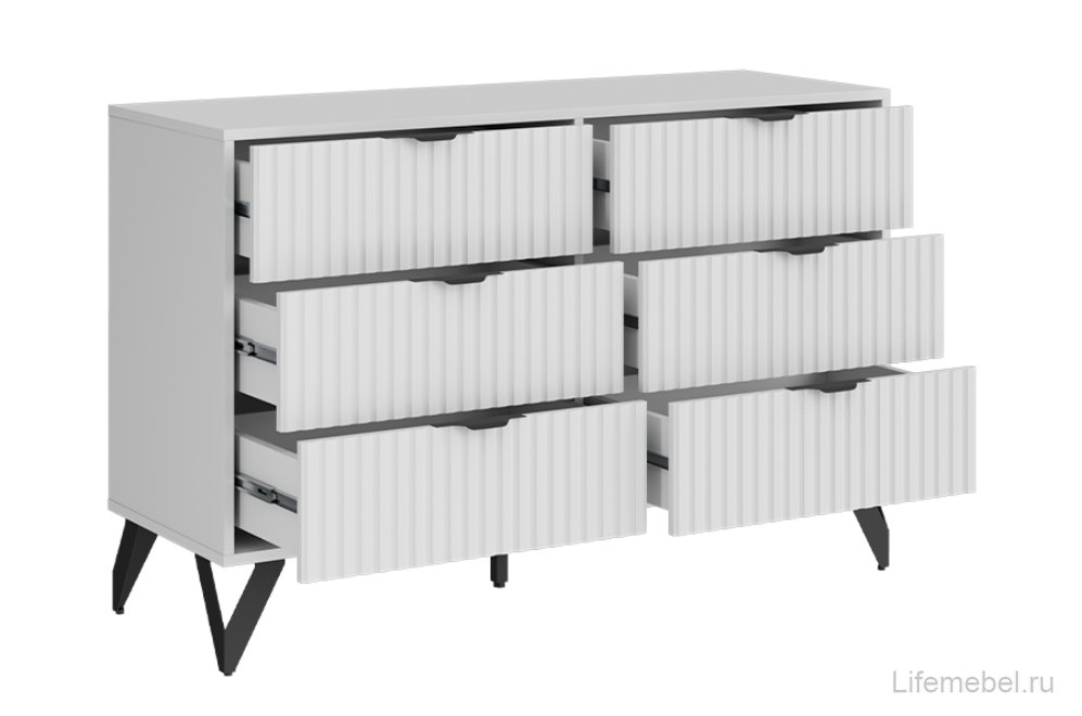 Комод ridberg lugano 6Я белый / черный