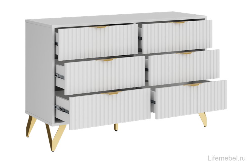 Комод ridberg lugano 6Я белый / золото