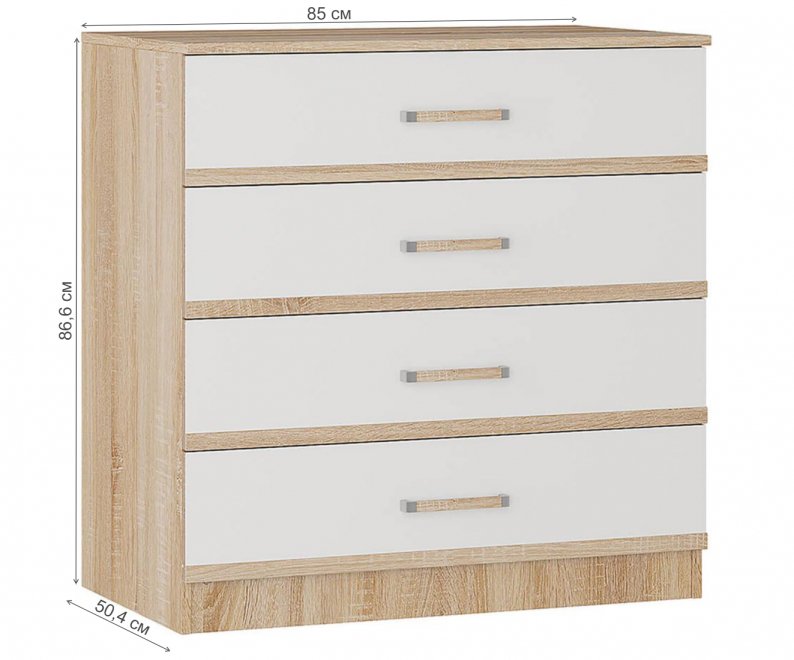 Комод Сакура дуб сонома / белый