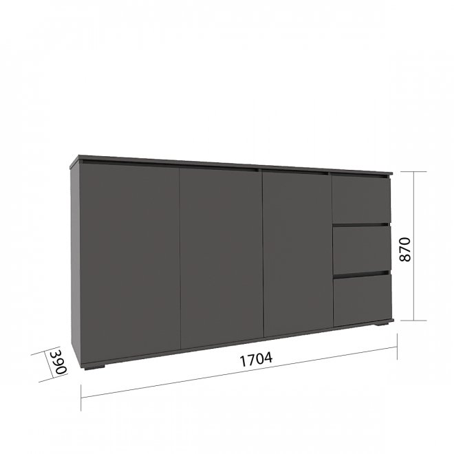 Комод Сура 1704 графит