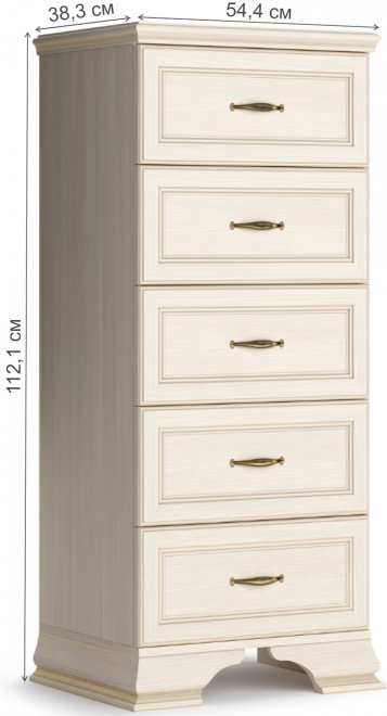 Комод Циус бодега белый / патина / золото