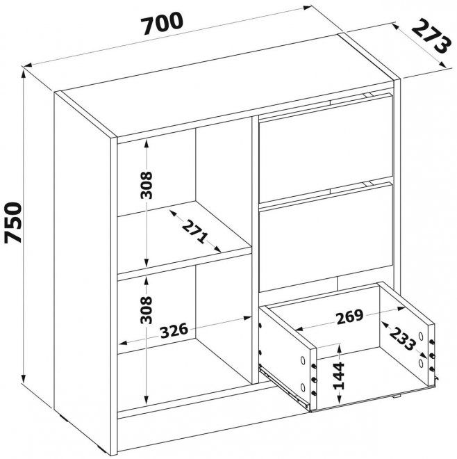 Комод Т-1 белый
