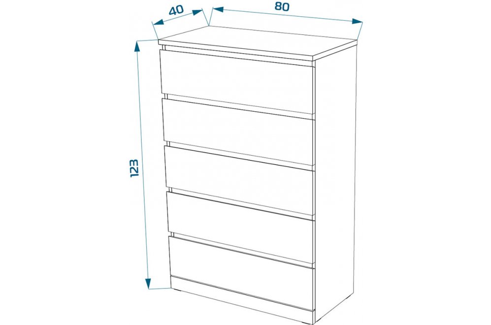 Комод Варма 5 белый