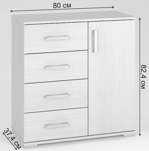 Комод Вента-24 ясень темный / ясень светлый