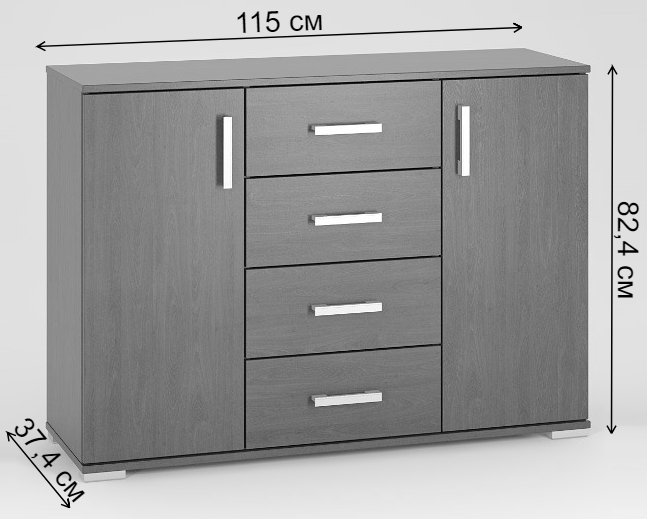 Комод Вента-44 ясень светлый