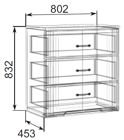 Комод Виктория 03 белый снег