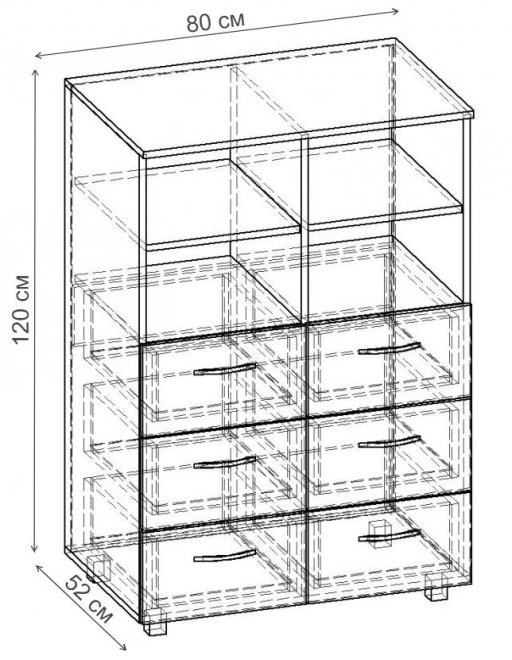 Комод Восторг-3 К.024.800-01 вишня оксфорд