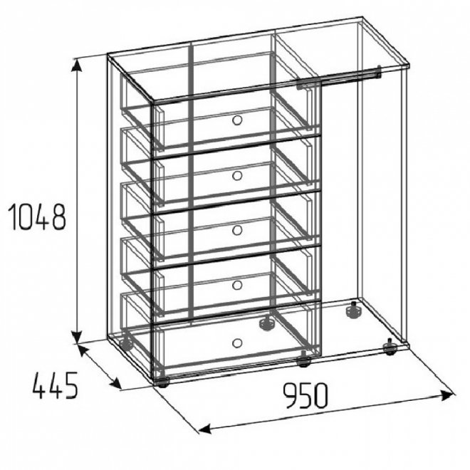 Комод Лойс 87 дуб золотистый / белый / графит