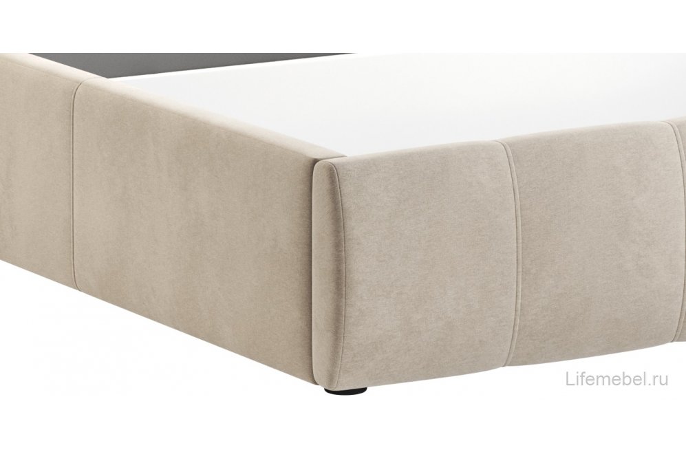 Двуспальная кровать Афродита-2 180x200 с ПМ велюр bingo pebble