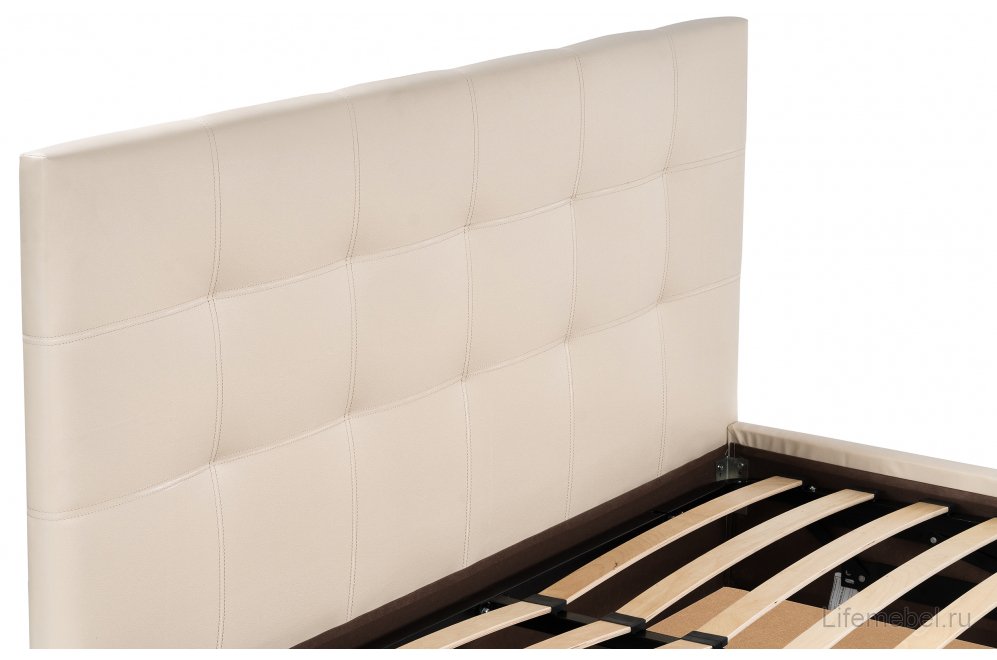 Двуспальная кровать Афродита-2 180х200 бежевый велюр bingo beige