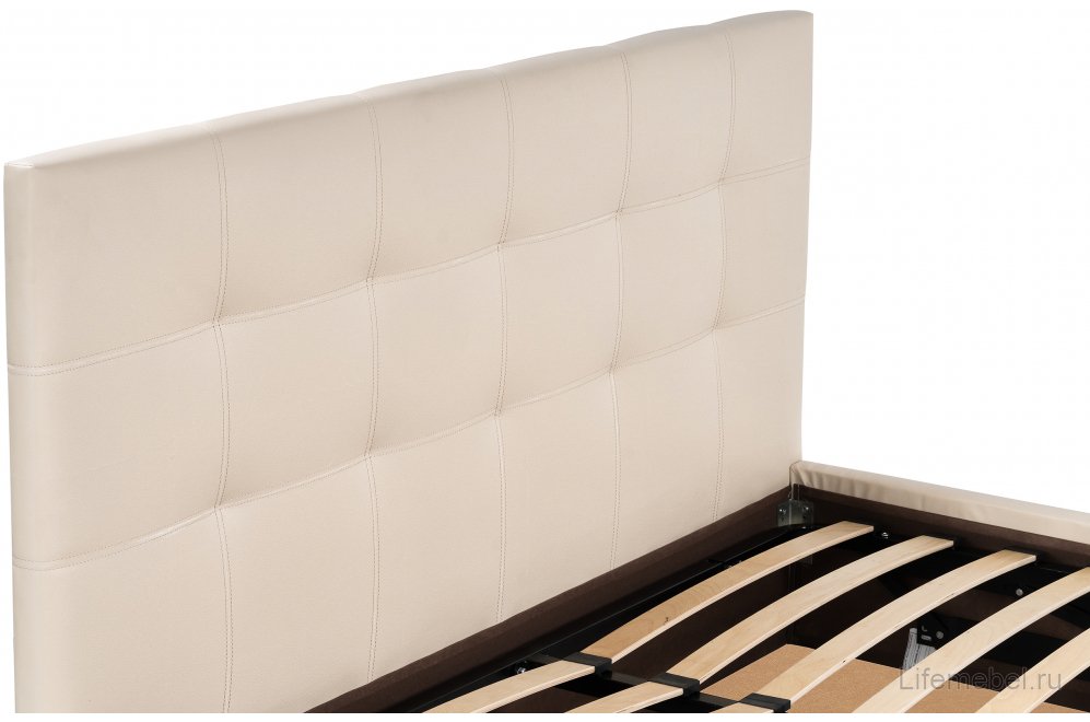 Двуспальная кровать Афродита-2 180х200 бежевый велюр bingo beige