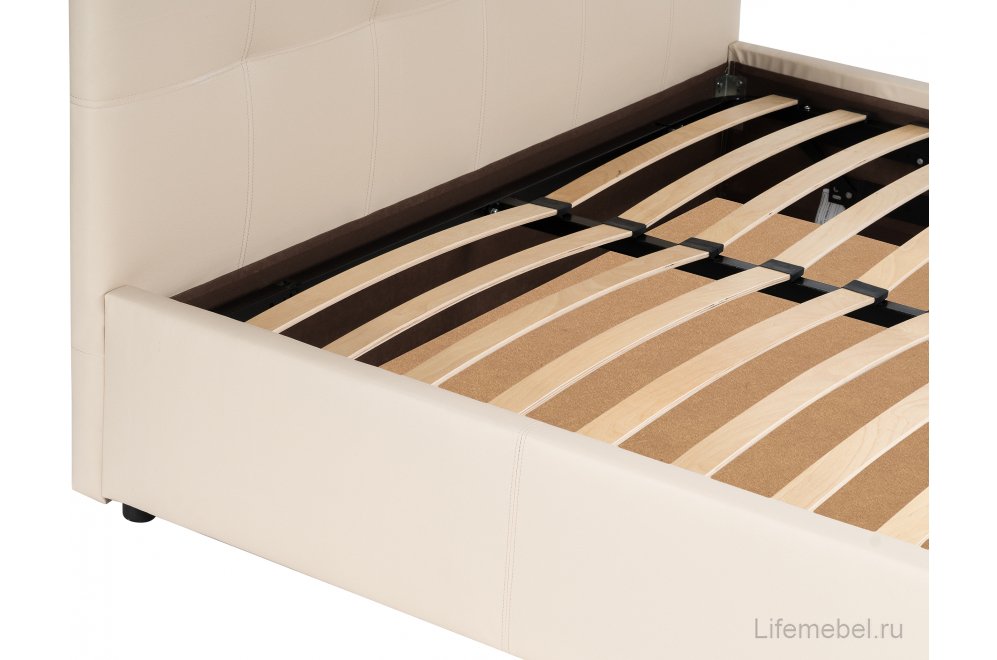 Двуспальная кровать Афродита-2 180х200 с ПМ пудровый велюр bingo desert