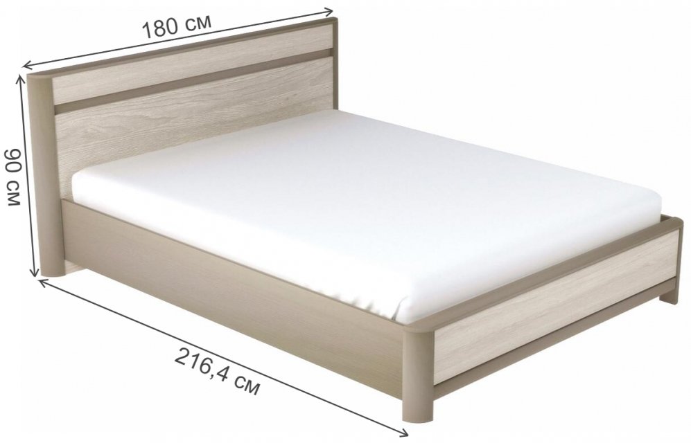 Двуспальная кровать Лацио 160х200 серый камень