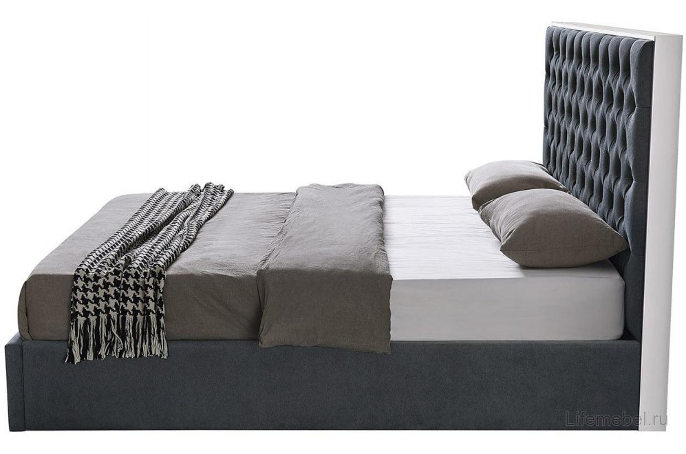 Двуспальная кровать LBD1704 180х200 с ПМ серая