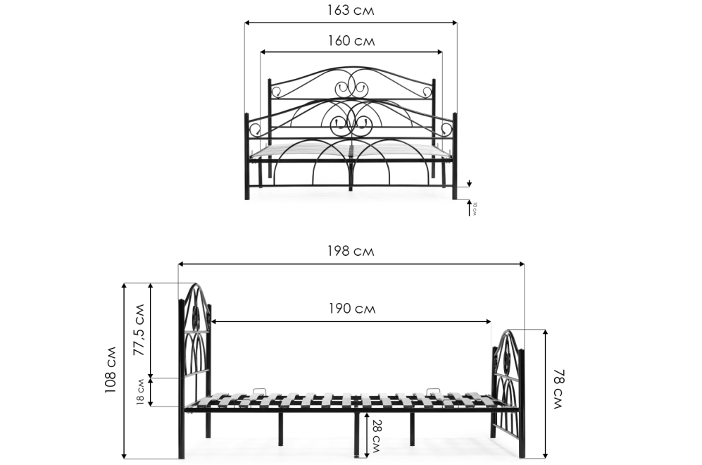 Двуспальная кровать Морика 160х190 серый муар