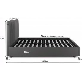 Двуспальная кровать Olivia 160х200 бежевый велюр