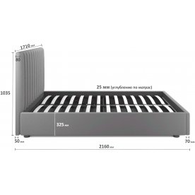 Двуспальная кровать Olivia 160х200 с ПМ синий велюр