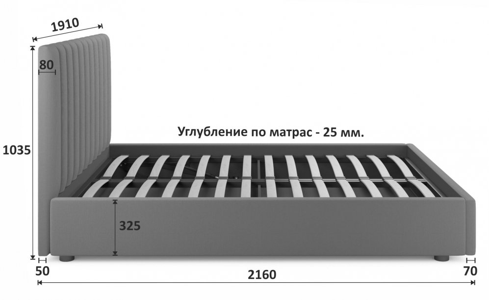 Двуспальная кровать Olivia 180х200 с ПМ велюр шоколад