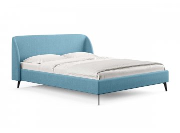 Двуспальная кровать Rosa голубой рогожка