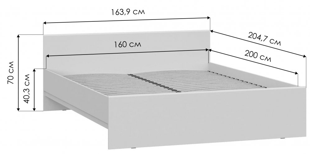 Двуспальная кровать Рунтроп 160х200 ламели дуб сонома