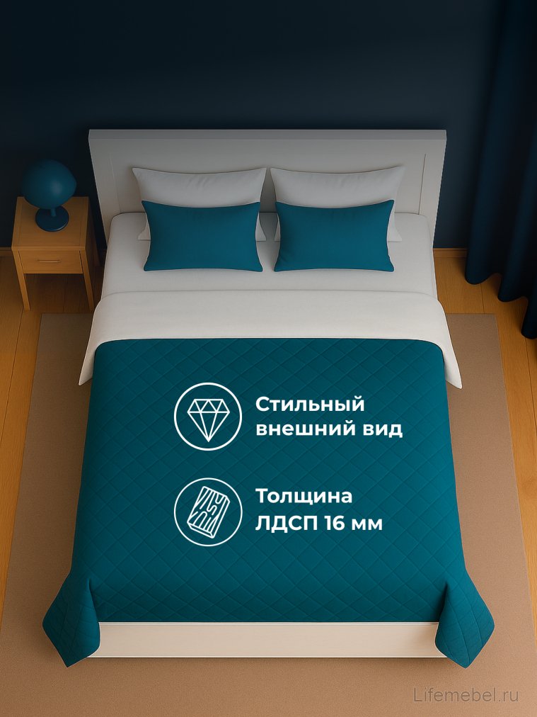 Двуспальная кровать Таика 160х200 ясень анкор светлый