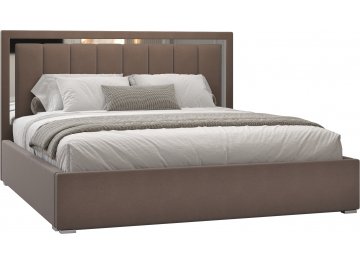 Односпальная кровать Валенсия коричневый-серебро
