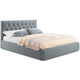 Двуспальная кровать Verona 160х200 серый велюр