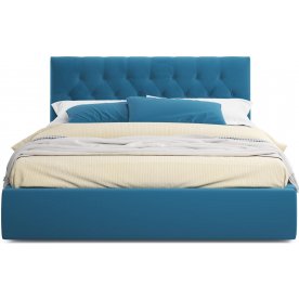 Двуспальная кровать Verona 160х200 синий велюр