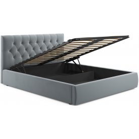 Двуспальная кровать Verona 180х200 с ПМ серый велюр