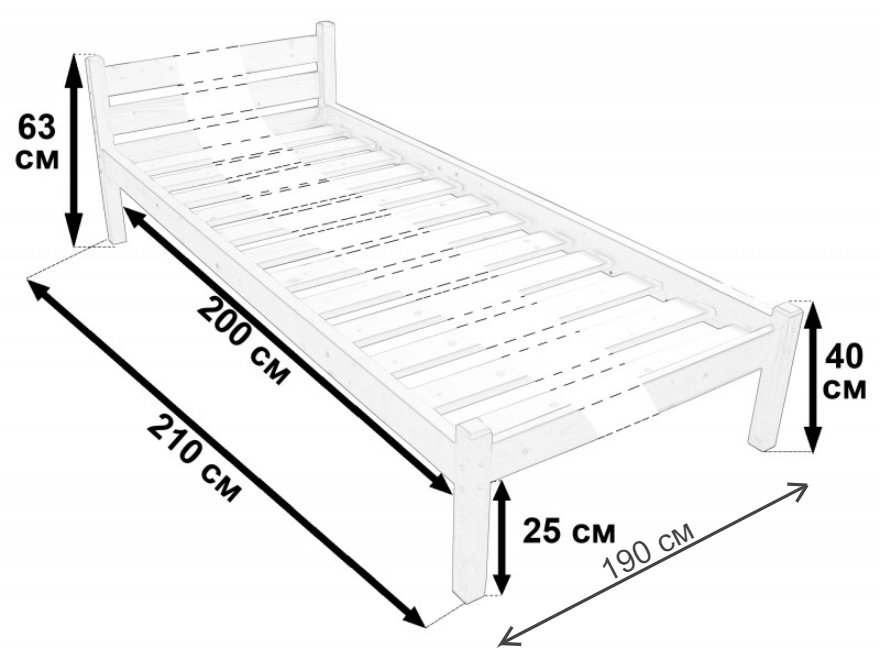 Двуспальная кровать Классика 180 x 200 см с основанием