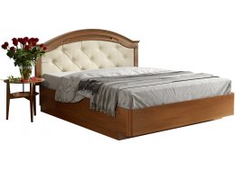 Кровать двуспальная №294 М с ПМ 160 х 200 см МК 60 саванна / слоновая кость