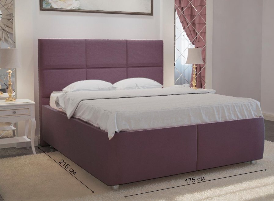 Кровать двуспальная Афродита-5 160 х 200 см с ПМ велюр shaggy plum