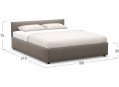 Кровать двуспальная Moon Prima Classic New 1220 180 х 200 см с ПМ К001981 рогожка коричневый 74-72