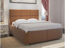Кровать двуспальная Афродита-5 160 х 200 см с ПМ велюр shaggy brown