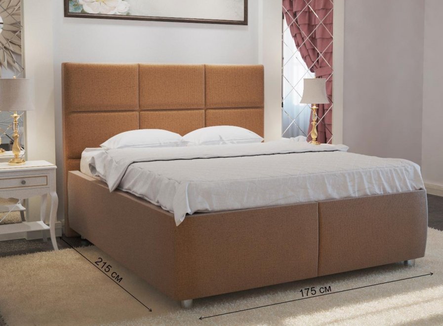 Кровать двуспальная Афродита-5 160 х 200 см с ПМ велюр shaggy brown