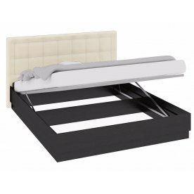 Кровать Токио с мягкой спинкой и ПМ СМ-131.12.002 160х200 венге цаво / светлая кожа