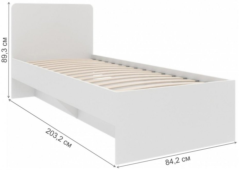 Односпальная кровать Хауза 80х200 исполнение 1 белый