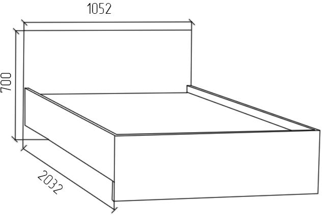 Односпальная кровать КР10 100х200 венге