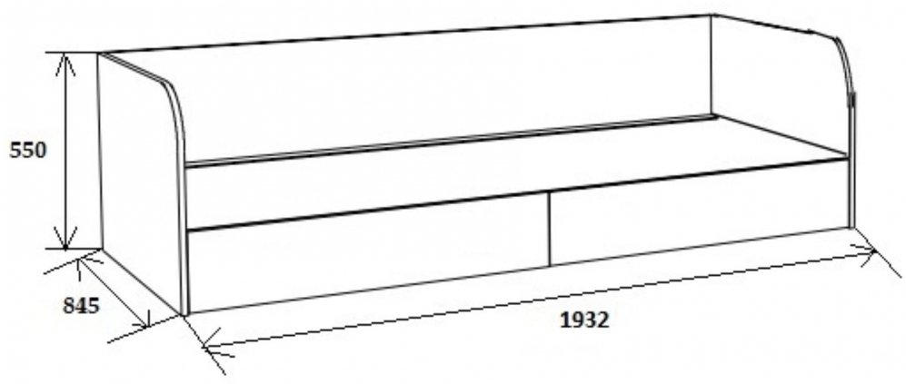 Софа Астра белый / дуб шамони