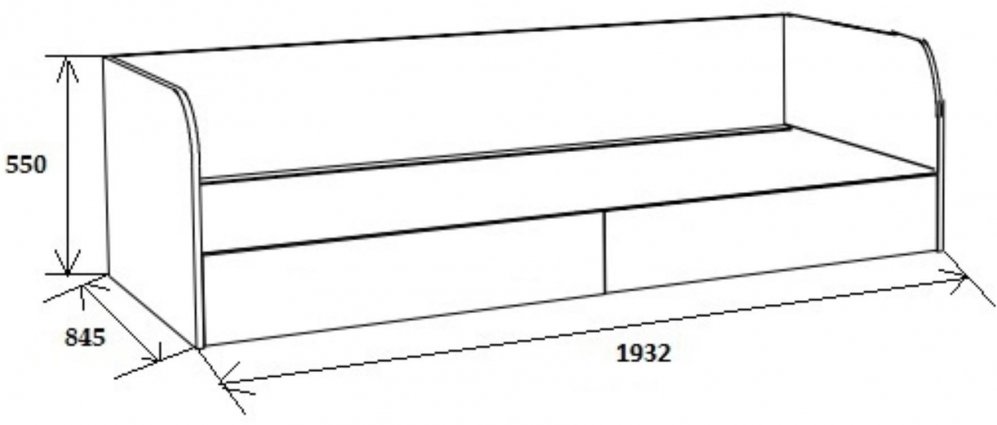 Софа Астра белый / орех
