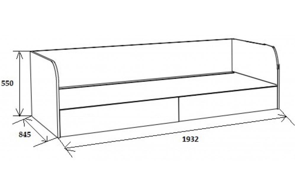 Софа Астра дуб молочный / железный камень