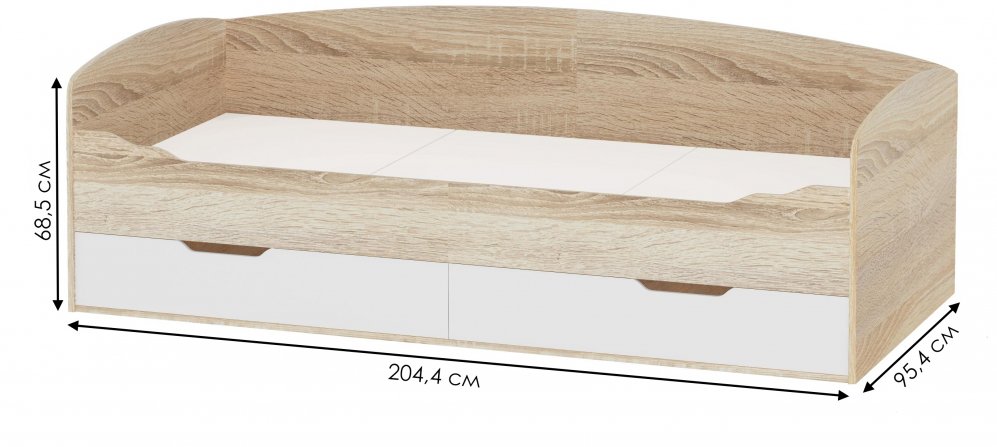 Софа Джица 90х200 дуб сонома / белая