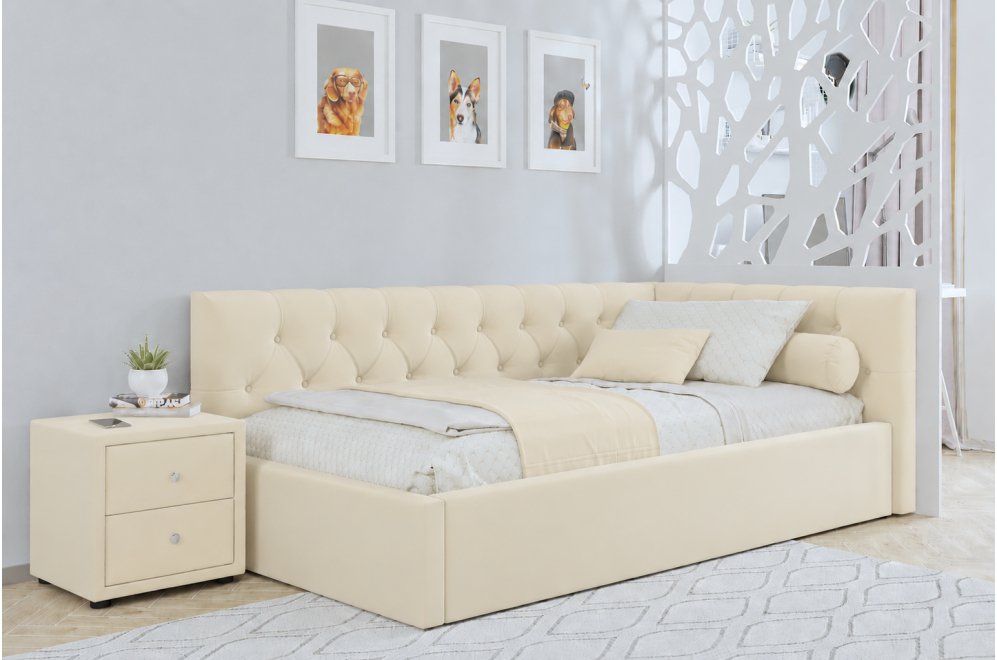 Тахта Ариэтта 90x200 с ортопедическим основанием бежевая
