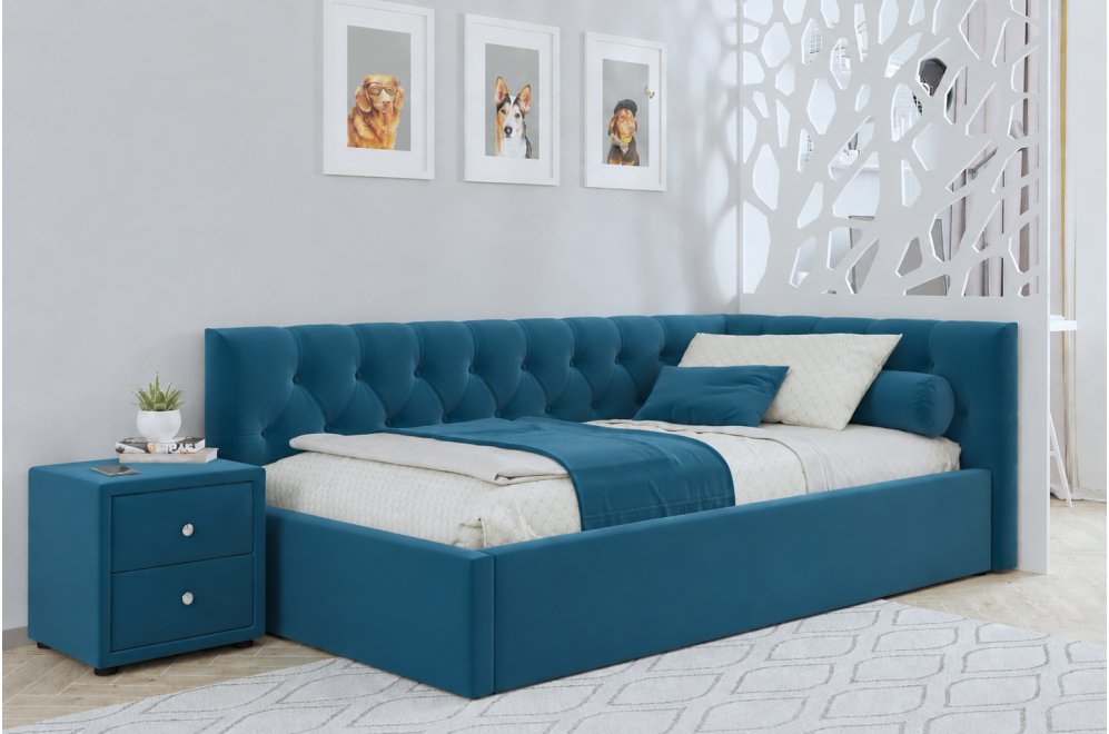 Тахта Ариэтта 90x200 с ортопедическим основанием синяя