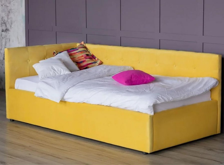 Тахта Bonna 90х200 c ПМ велюр желтый