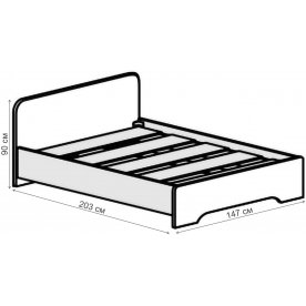 Полутораспальная кровать 017 Кантри