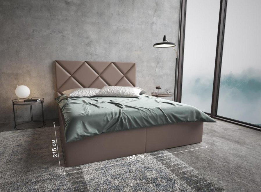 Кровать полутораспальная Афродита-6 140 х 200 см с ПМ эко кожа dimrose